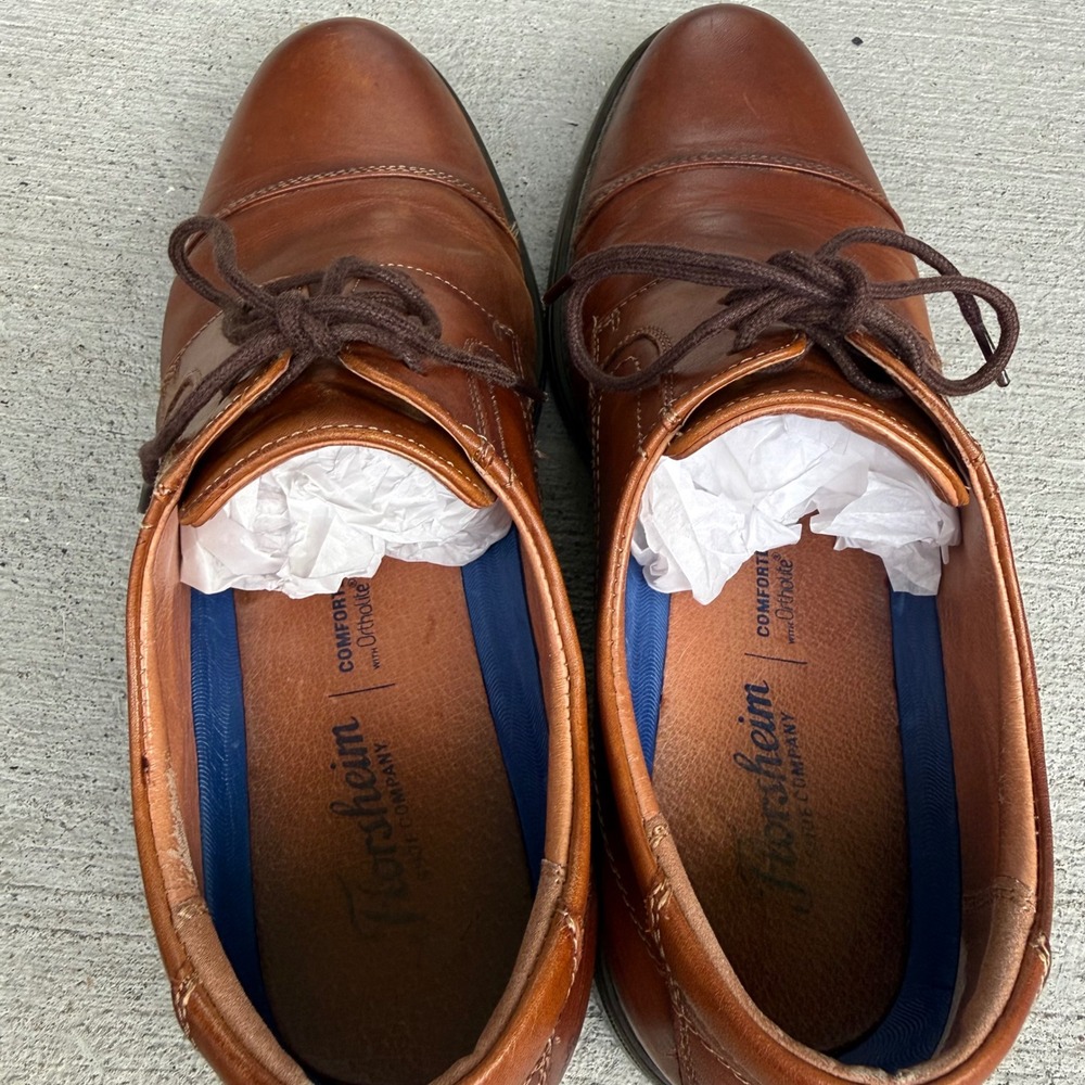Florsheim Comfortech Brown Leather Cap Toe Oxford Dress Shoes Mens 10D - Picture 5 of 9